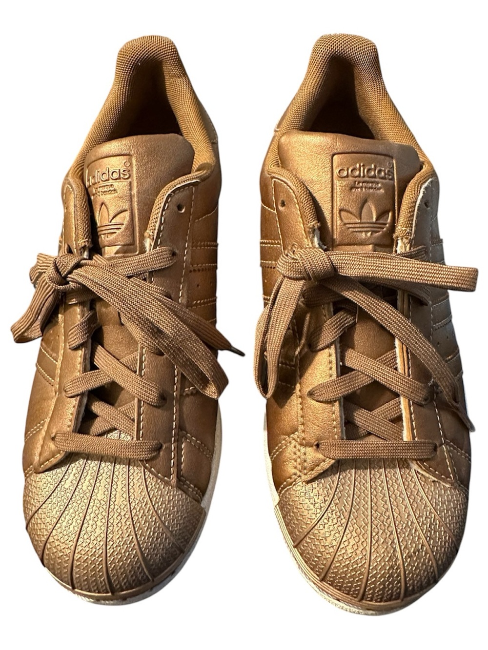 Adidas Womens 5.5 copper metallic Superstar 80's shell toe low shoes